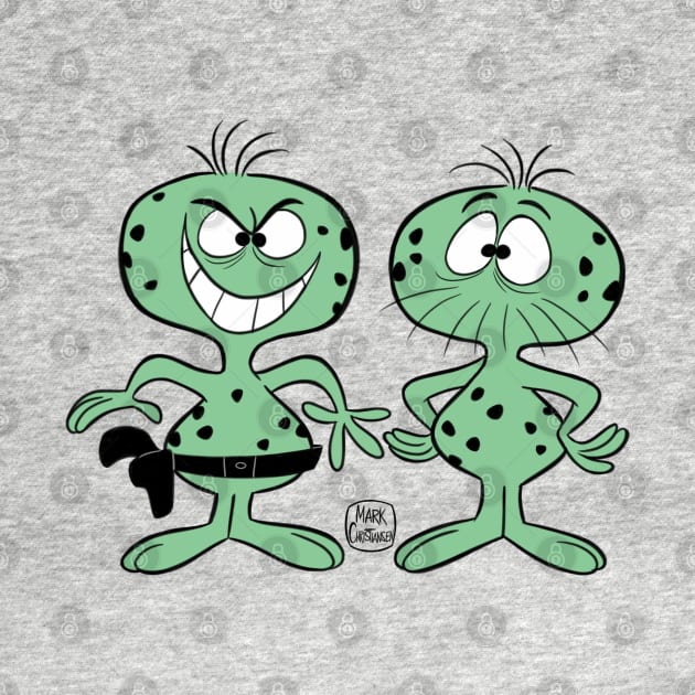 Moon Men Aliens from Rocky and Bullwinkle by markscartoonart62